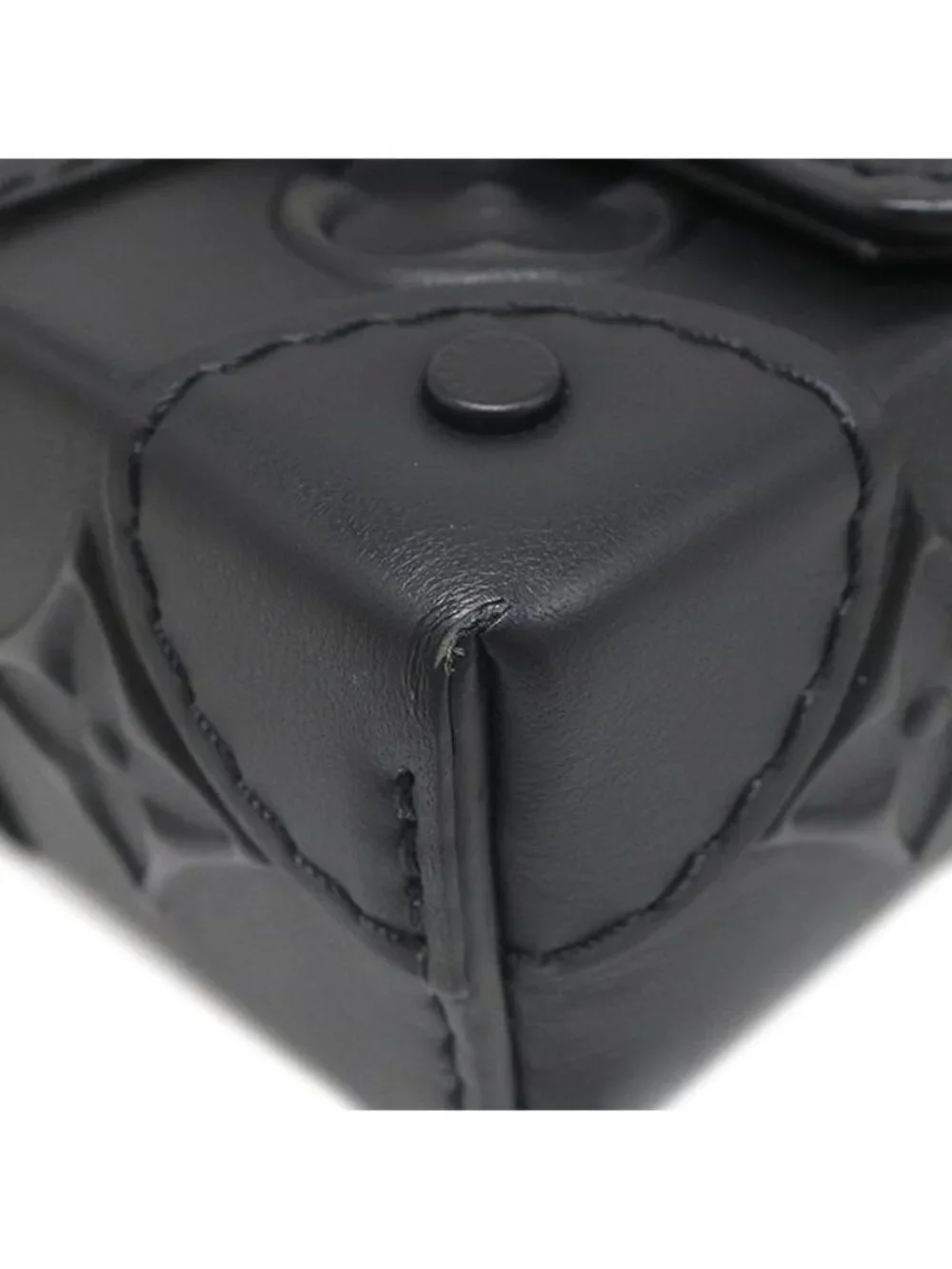 Louis Vuitton Shoulder Bag Trunk Leather Monogram Seal Black